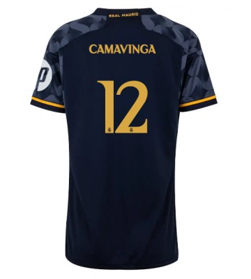 Real Madrid Eduardo Camavinga #12 Bortatröja Kvinnor 2023-24 Kortärmad